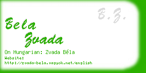 bela zvada business card